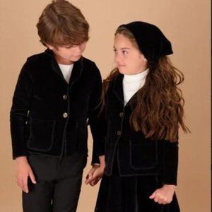 New With Tags Little Parni Bandana Band Black Velour S